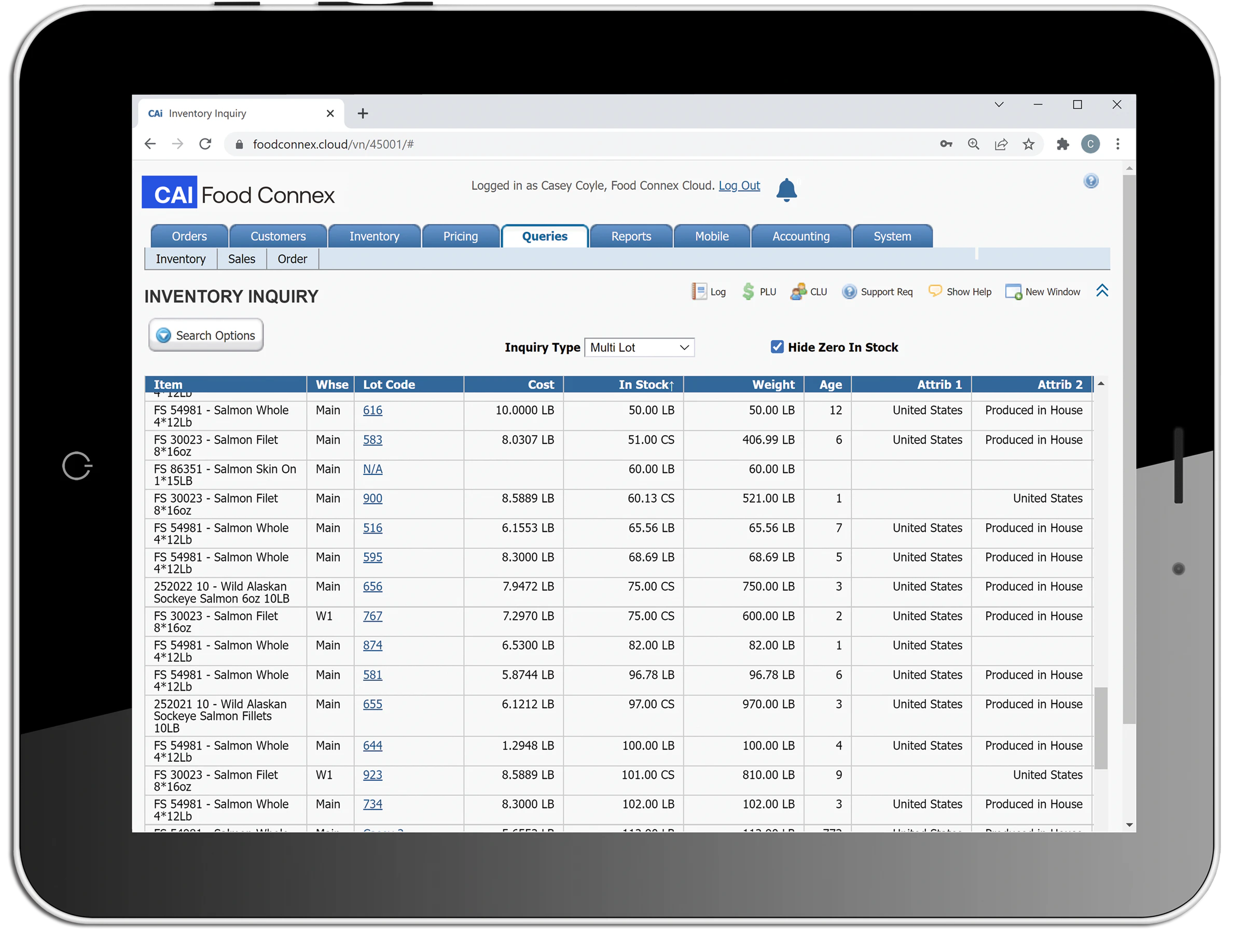 screenshot of Food Connex